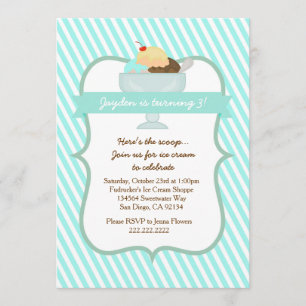 Ice Cream Sweets Birthday Party Invitation