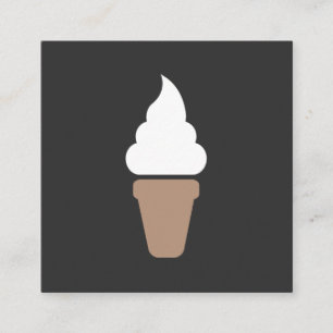 Ice Cream Swirl Icon grey Square Business Card