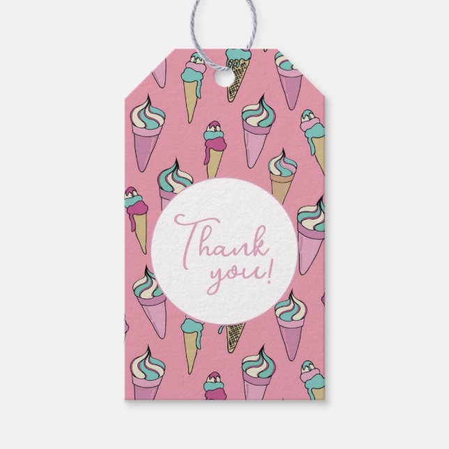 Ice Cream Thank You Gift Tags (Front)