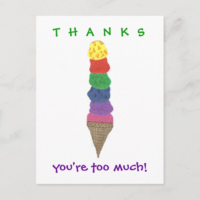 Ice cream thank-you postcard (Front)