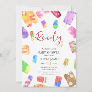 Ice cream theme baby shower invitation