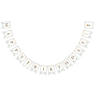 Ice Cream Theme Birthday Party Bunting Flags