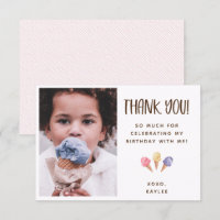 Ice Cream Theme Thank You Photo Card