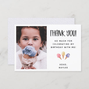 Ice Cream Theme Thank You Photo Card