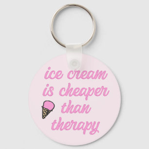 Ice cream therapy - Funny Summer Quote Keychain