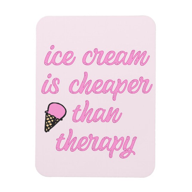 Ice cream therapy - Funny Summer Quote Magnet (Vertical)