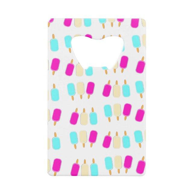 ice cream three colours credit card bottle opener (Front)