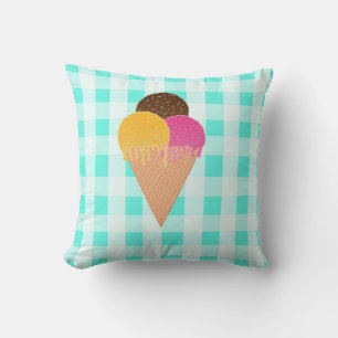 Ice cream throw pillow