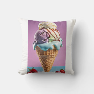 Ice-cream throw pillow