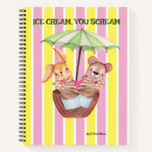 Ice Cream Treats 8.5" x 11" Spiral Notebook