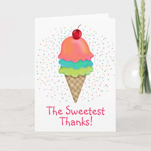 Ice Cream Treats Thank You Card (Front)