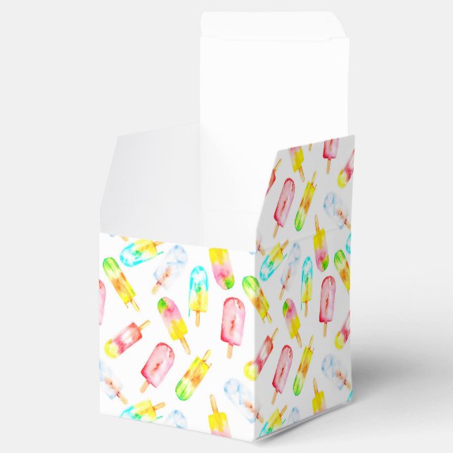 Ice-cream trendy watercolour design. favor box (Opened)