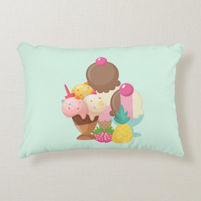 Ice Cream Trio Neopolitan Flavour Accent Pillow (Front)