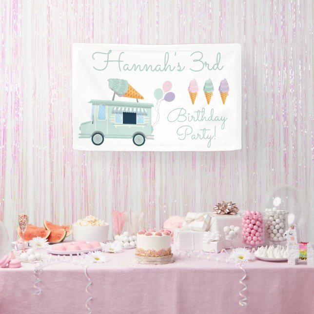 Ice Cream Truck Birthday Party Banner (Party)