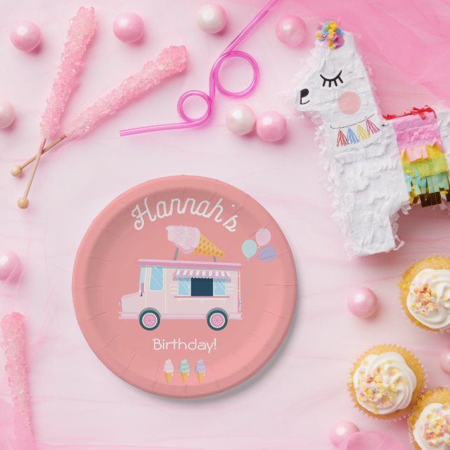 Ice Cream Truck Birthday Party Paper Plate (Party)