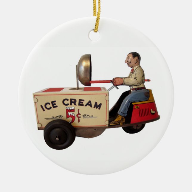 Ice Cream Truck Ceramic Ornament (Front)