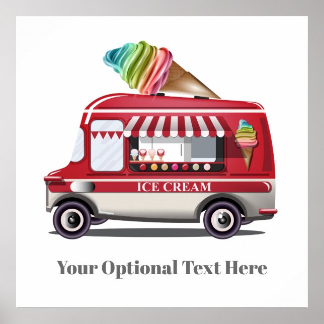 Ice Cream Truck custom text poster (Front)