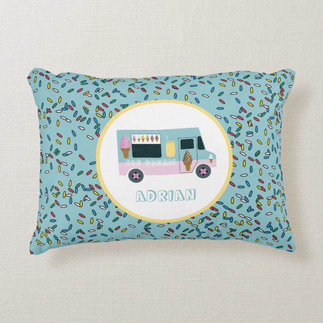 Ice Cream Truck Design  Accent Pillow (Front)