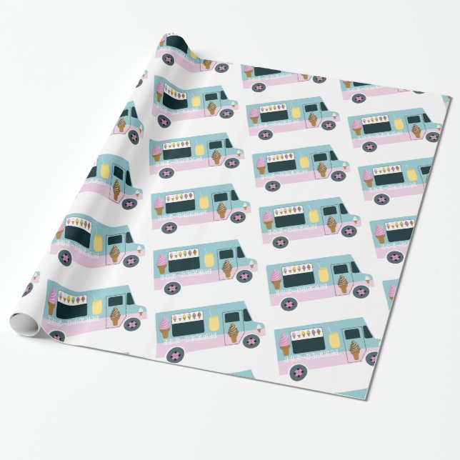 Ice Cream Truck Design Wrapping Paper (Unrolled)