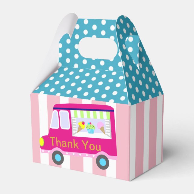 Ice Cream Truck Party Favor Box (Front Side)
