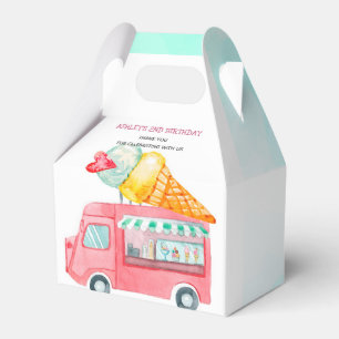 Ice Cream Truck Personalized Birthday Favor Box
