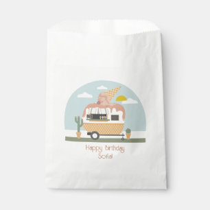 Ice Cream Truck Pink Camper Girls Birthday Favour Bag