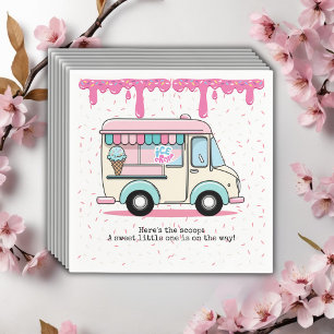 Ice Cream Truck Scoop Sprinkles Baby Shower Napkin