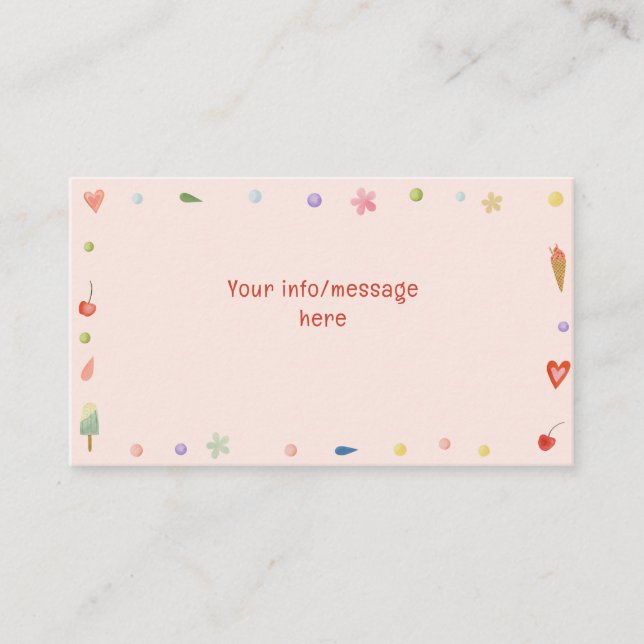 Ice cream truck Scoops of fun kids birthday Enclosure Card (Front)