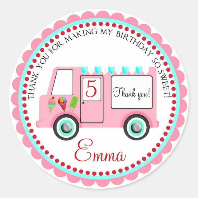 Ice cream Truck  Stickers (Front)