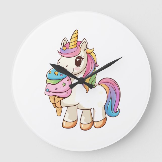 Ice Cream Unicorn Delight (1) Large Clock (Front)