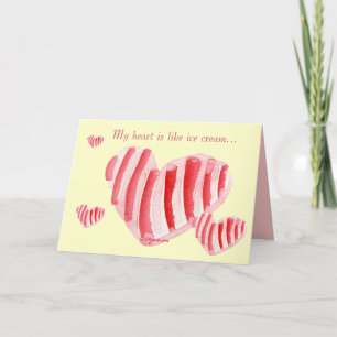 Ice Cream Valentine Hearts Card