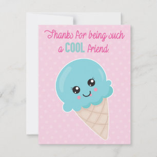 Ice Cream Valentine's day classroom card