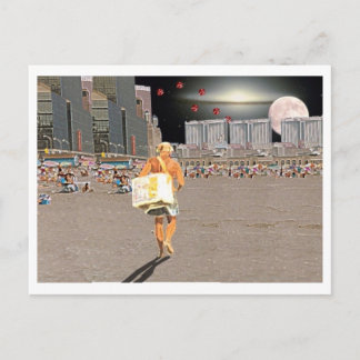 Ice Cream Vendor on Beach Postcard