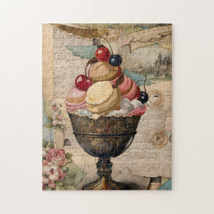 Ice cream Vintage Collage Jigsaw Puzzle