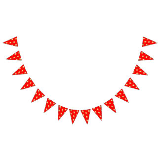 Ice-cream Vivid red Bunting Flags