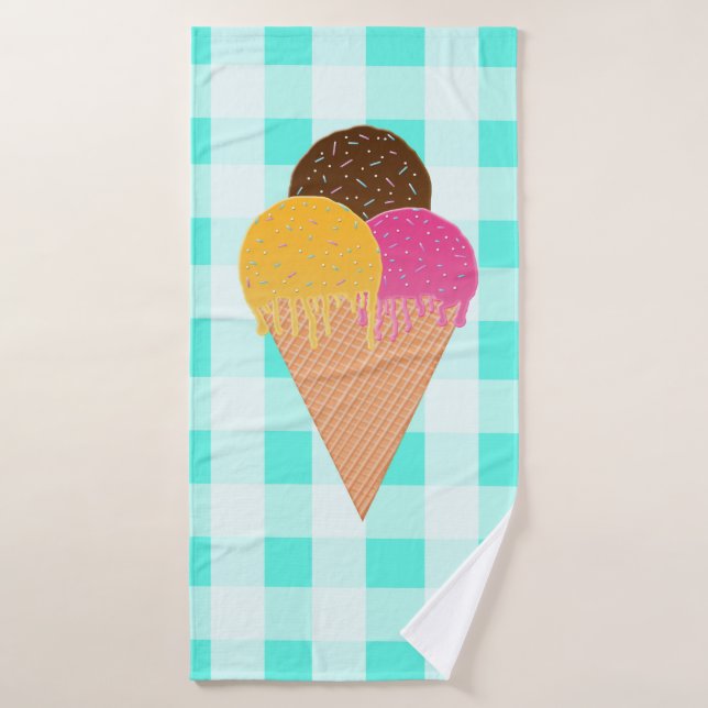 ice-cream waffle cone bath towel (Bath Towel)