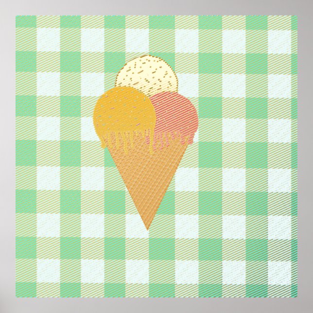 ice-cream waffle cone foil prints (Front)