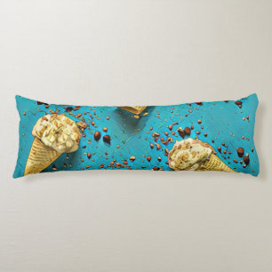 Ice cream waffle cones body pillow