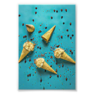 Ice cream waffle cones photo print
