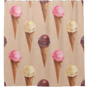 Ice Cream Watercolor Seamless Illustration