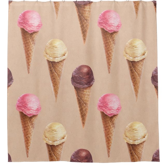 Ice Cream Watercolor Seamless Illustration (Front)