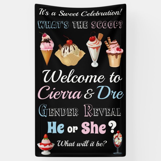 Ice cream What's the Scoop Banner (Vertical)