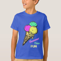 Ice Cream White Colour Summer Time Fun T-Shirt