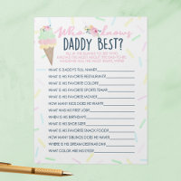 Ice Cream Who Knows Daddy Best Shower Game Pack