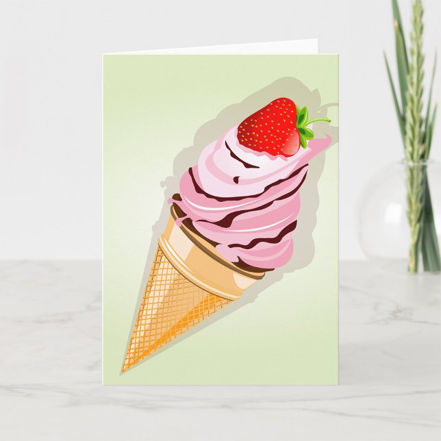 Ice Cream With A Strawberry Card (Creator Uploaded)