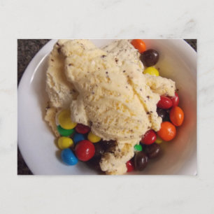 ice cream with candies postcard