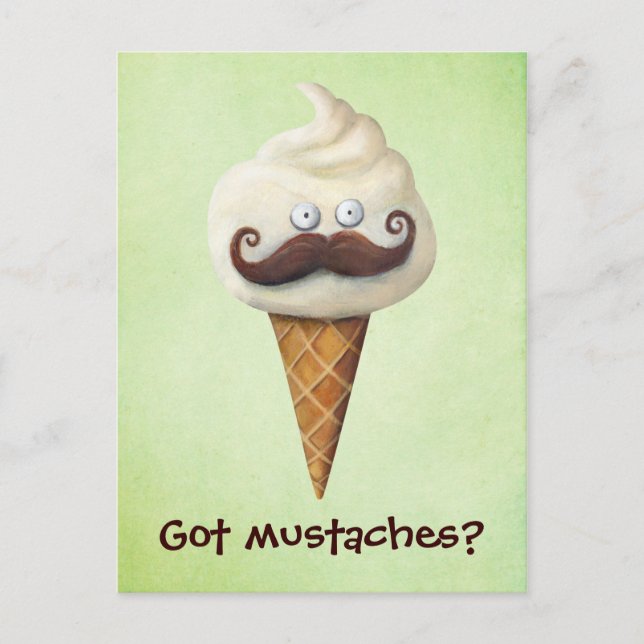 Ice Cream with Moustaches Postcard (Front)