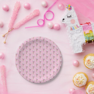 Ice Cream with Sprinkles Modern Colorful Cute Gift Paper Plate
