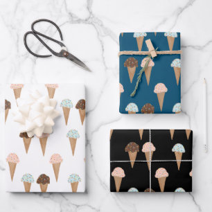 Ice Cream with Sprinkles Modern Colorful Cute Gift Wrapping Paper Sheet