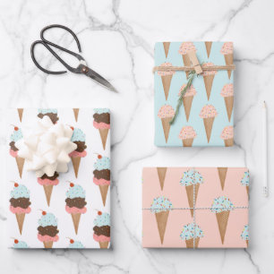 Ice Cream with Sprinkles Modern Colourful Cute Gif Wrapping Paper Sheet